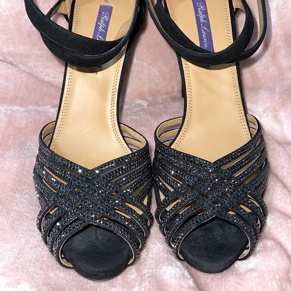 Ralph Lauren Purple Label Velia Embellished Goat-Suede Sandals Sz. 40 - Picture 11 of 16
